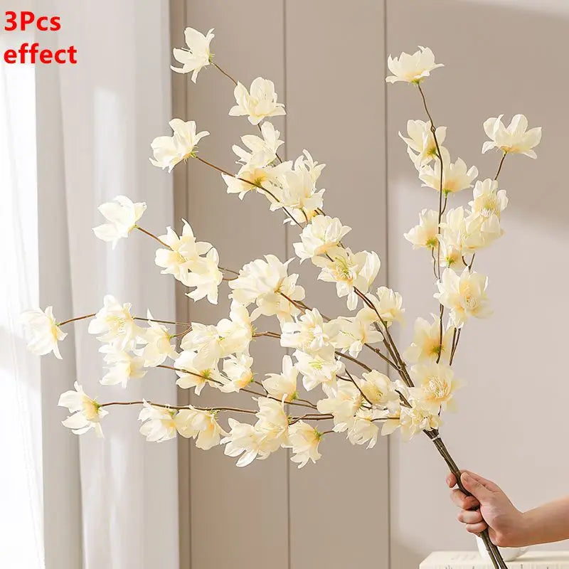 Artificial Cherry Blossom Sakura Bouquet — Faux Flower Stems for Vases | Wedding, Event & Home Decor