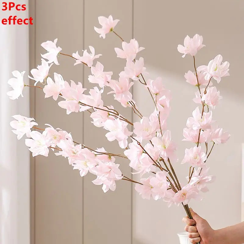 Artificial Cherry Blossom Sakura Bouquet — Faux Flower Stems for Vases | Wedding, Event & Home Decor