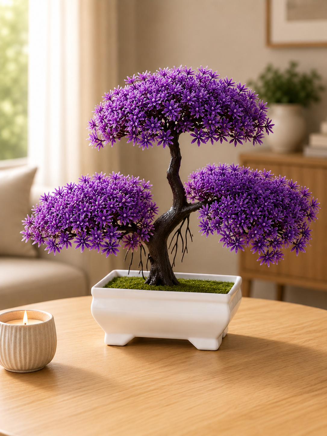 Artificial Bonsai Tree — Small Faux Potted Bonsai Plant | Fake Tree for Desk, Home & Office Decor