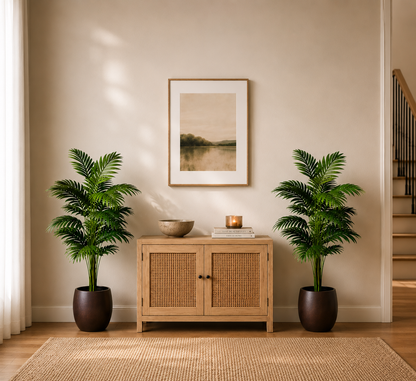 Artificial Areca Palm Twin Pack — 2x Large Faux Butterfly Palm Trees, 24 Leaves Each | Indoor Home & Office Decor