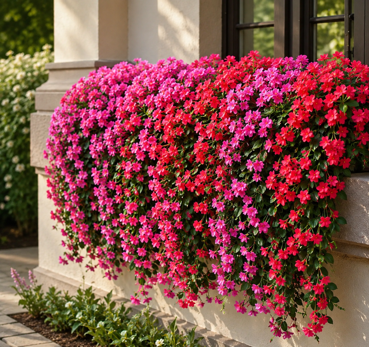 Artificial Hanging Basket Plants — Faux Outdoor Fake Flower Baskets | Garden, Patio, Balcony & Front Door Decor