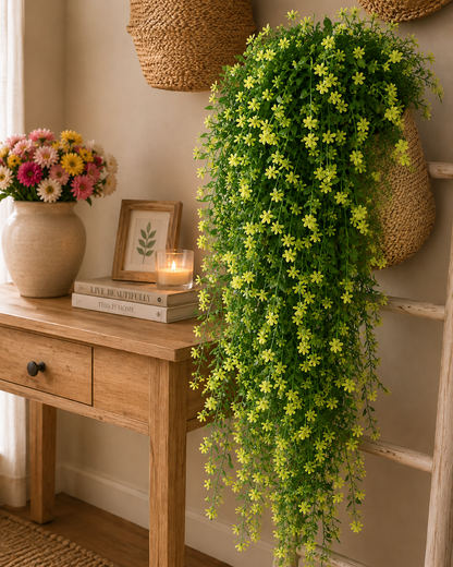 Artificial Hanging Basket Plants — Faux Outdoor Fake Flower Baskets | Garden, Patio, Balcony & Front Door Decor